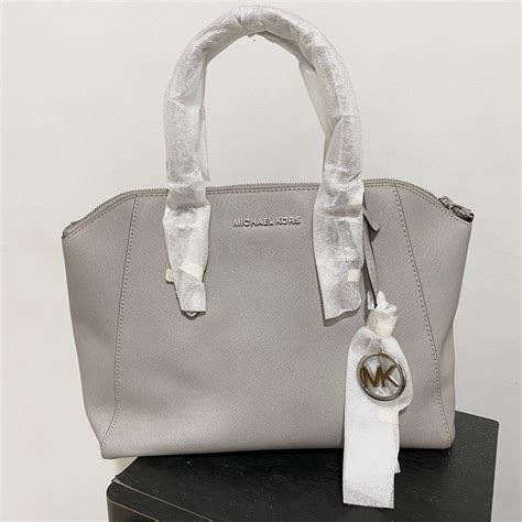 michael kors large riley pearl gray|Michael Kors Riley Large Pebble Leather Satchel Pearl Grey .